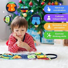 img 3 attached to Tafatee Montessori Busy Board Toy for Toddlers 1-5 Years Old, Portable Sensory Travel Learning Life Skills Activity Board with 26 Letters Card - Perfect Gift for Boys and Girls