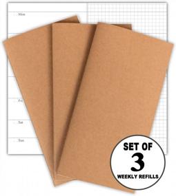 img 1 attached to Organize Your Travel Plans With 3-Pack Weekly Refills For Standard Traveler'S Notebook