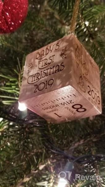 img 1 attached to Personalized Baby Block Wooden Keepsake Ornament 2022 Gift For Boy Or Girl - My First Babys Christmas Custom Engraved Newborn Infant Mom, Dad 1St Date By Glitzby review by Kyle Smithlin