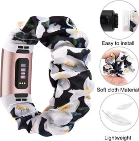 img 3 attached to Scrunchie Bands Compatible For Fitbit Charge 4 Bands/Charge 3 / Charge 3 SE Wellness & Relaxation ~ App-Enabled Activity Trackers