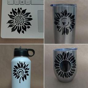 img 2 attached to 🌻 Assorted Sunflower Decal 4 Pack: Black, Small ~3.5" Sunflowers – Vibrant and Versatile!