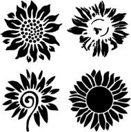 🌻 assorted sunflower decal 4 pack: black, small ~3.5" sunflowers – vibrant and versatile! логотип