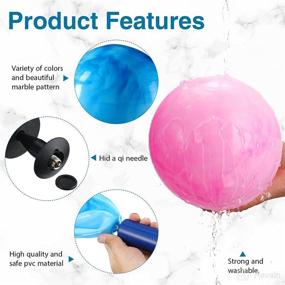 img 1 attached to 🏀 Colorful Marbleized Bouncy Balls: 6-Piece Set with Pump & Air Needle - Fun Handballs for Kids & Adults, Ideal for Beach, Playground, School or Pets