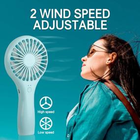 img 2 attached to Portable Handheld Fan - Mini Personal Fan Bundle With Powerful Battery And USB Operation - Adjustable Speed - Cute Design For Women, Girls, Kids And Featuring Eyelash Design For Enhanced Aesthetics