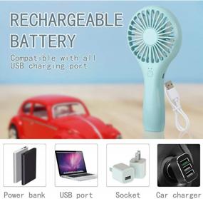 img 3 attached to Portable Handheld Fan - Mini Personal Fan Bundle With Powerful Battery And USB Operation - Adjustable Speed - Cute Design For Women, Girls, Kids And Featuring Eyelash Design For Enhanced Aesthetics