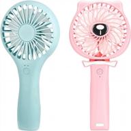portable handheld fan - mini personal fan bundle with powerful battery and usb operation - adjustable speed - cute design for women, girls, kids and featuring eyelash design for enhanced aesthetics logo