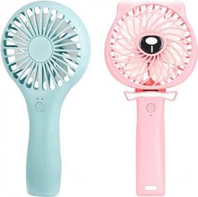img 4 attached to Portable Handheld Fan - Mini Personal Fan Bundle With Powerful Battery And USB Operation - Adjustable Speed - Cute Design For Women, Girls, Kids And Featuring Eyelash Design For Enhanced Aesthetics
