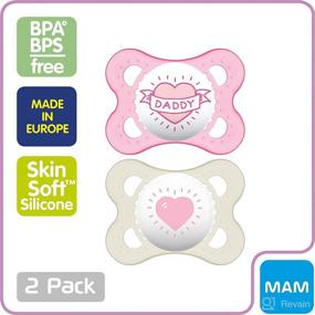 img 2 attached to 👶 MAM Original Baby Pacifier: Promoting Healthy Oral Development with Sterilizer Case - Love & Affection/Girl, 0-6 Months (Pack of 2)