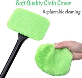 img 3 attached to 🚗 Car Care Microfiber Cloth Replacement for Noise-Free Windshield Cleaning Brush – Long-lasting Buffing Pad Cover, Washable Polishing Bonnet - Green (Pack of 5)