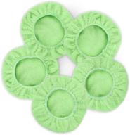 🚗 car care microfiber cloth replacement for noise-free windshield cleaning brush – long-lasting buffing pad cover, washable polishing bonnet - green (pack of 5) logo