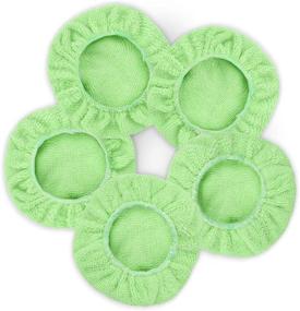 img 4 attached to 🚗 Car Care Microfiber Cloth Replacement for Noise-Free Windshield Cleaning Brush – Long-lasting Buffing Pad Cover, Washable Polishing Bonnet - Green (Pack of 5)