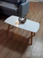 img 1 attached to Modern Bamboo Coffee Table - Franz Designer Low Table In White For Stylish Living Room Furniture With Storage And Seating Options For Men And Women - By BonVIVO review by Jen Linares
