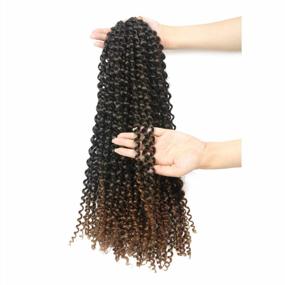img 2 attached to 18 Inch Water Wave Synthetic Braids For Passion Twist Crochet Hair - 7 Packs Butterfly Locs (22Strands/Pack, T30#)
