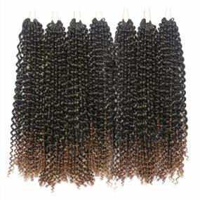img 3 attached to 18 Inch Water Wave Synthetic Braids For Passion Twist Crochet Hair - 7 Packs Butterfly Locs (22Strands/Pack, T30#)