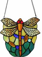 alivagar tiffany style stained glass dragonfly sun catcher decor ornament, 6.5" x 6.5 logo