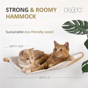 img 3 attached to 🐱 7 Ruby Road Cat Hammock Wall Mounted Perch | Cat Shelves with Steps - Ideal for Sleeping, Playing, Climbing, and Lounging | Modern Cat Bed & Furniture for Large Cats or Kittens