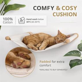 img 1 attached to 🐱 7 Ruby Road Cat Hammock Wall Mounted Perch | Cat Shelves with Steps - Ideal for Sleeping, Playing, Climbing, and Lounging | Modern Cat Bed & Furniture for Large Cats or Kittens