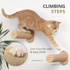 img 2 attached to 🐱 7 Ruby Road Cat Hammock Wall Mounted Perch | Cat Shelves with Steps - Ideal for Sleeping, Playing, Climbing, and Lounging | Modern Cat Bed & Furniture for Large Cats or Kittens