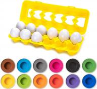 образовательная игрушка "цветные сопоставляющие яйца" для малышей - развивает умение распознавать цвета и играть в притворную игру - идеальна для игр в детском саду и монтессори образования - отличный подарок на пасху. логотип