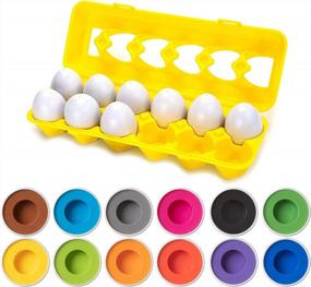img 4 attached to Образовательная игрушка "Цветные сопоставляющие яйца" для малышей - развивает умение распознавать цвета и играть в притворную игру - идеальна для игр в детском саду и монтессори образования - отличный подарок на Пасху.