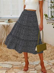 img 3 attached to 🌸 Hibluco Women's Elastic Floral Skirts - Perfect Addition to Your Wardrobe for Women's Clothing at Skirts