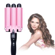 💇 1-inch hair curling iron: ceramic 3 barrel hair crimper with two-gear temperature control for effortless hair waving styling tools логотип