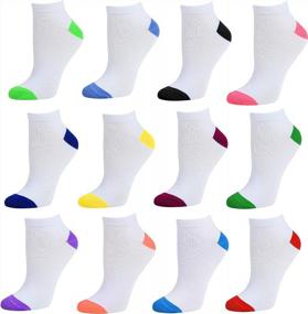 img 4 attached to Colorful Runner Ankle Socks For Women By Debra Weitzner - Low-Cut, Available In Size 9-11 And 10-13, Pack Of 12 Pairs