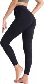 img 4 attached to Get Stylish And Comfy: Keepersheep High Waisted Yoga Pants With Pockets