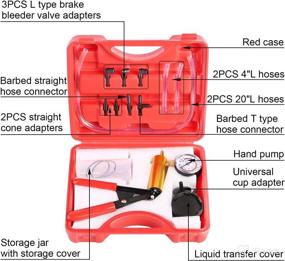 img 3 attached to 🔴 YSTOOL Brake and Clutch Fluid Hand Pump Vacuum Bleeder Tool Kit - Efficient Brake Oil Change and Power Steering Fluid Bleeding Set for Auto Car Truck Motorcycle Use (Red)