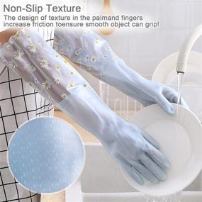 img 3 attached to 🧤 4-in-1 Dishwashing Gloves: Reusable, Skin-Friendly, Non-Slip, Durable Household Cleaning Glove for Laundry, Kitchen, and Toilet - Latex Free