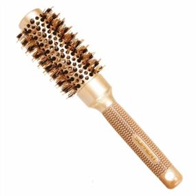 img 4 attached to SUPRENT Round Brush With Natural Boar Bristles,Nano Thermic Ceramic Coating& Ionic Roller Hairbrush For Blow Drying, Curling&Straightening, Volume&Shine (2.4" & Barrel 1.3")