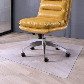 img 4 attached to Protect Your Hardwood Floors With The ROSMARUS Clear Office Chair Mat - 47" X 59" PVC Transparent Mat For Home Office And Rolling Chairs