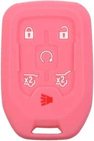 img 1 attached to LemSa 2Pcs Keyless Entry Remote Car Smart Key Fob Shell Cover - Protective Case for Chevy Tahoe Suburban GMC Yukon XL 2015-2019 (Black Pink)