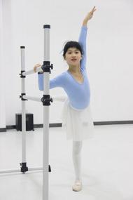 img 3 attached to WYZworks Double Ballet Barre Yoga Stretch Dance Training Bar 4 Feet - Lightweight Adjustable With Portable Bag