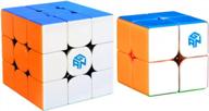 gan 356 rs and gan 249 v2 bundle: stickerless 3x3 and 2x2 speed magic cubes for exceptional performance logo