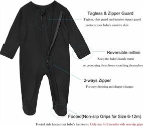img 2 attached to Soft And Sustainable: Aablexema'S Bamboo Baby Footie Pajamas With Zipper And Mittens - Perfect For Sleep And Play!