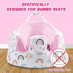 img 2 attached to Keep Your Baby Cool And Comfortable With SMTTW Seat Cover Compatible With Bumbo Seat - Portable Hand Belt Included For Easy Use (Pink Rainbow)