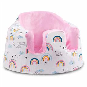 img 4 attached to Keep Your Baby Cool And Comfortable With SMTTW Seat Cover Compatible With Bumbo Seat - Portable Hand Belt Included For Easy Use (Pink Rainbow)