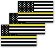 🚓 3x5 thin yellow line flag sticker 3-pack: durable waterproof bumper stickers for emergency dispatchers логотип