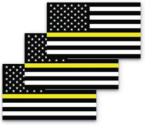 img 4 attached to 🚓 3x5 Thin Yellow Line Flag Sticker 3-Pack: Durable Waterproof Bumper Stickers for Emergency Dispatchers