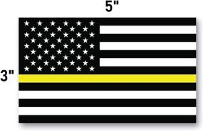 img 1 attached to 🚓 3x5 Thin Yellow Line Flag Sticker 3-Pack: Durable Waterproof Bumper Stickers for Emergency Dispatchers