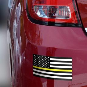 img 3 attached to 🚓 3x5 Thin Yellow Line Flag Sticker 3-Pack: Durable Waterproof Bumper Stickers for Emergency Dispatchers