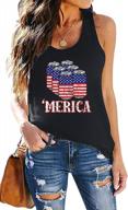 fayaleq women's merica letters sunglass graphic sleeveless tank top with american flag print, casual t-shirt vest (size small, color: a-black) logo