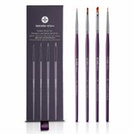 4-piece eyeliner makeup brush set for precise and detailed application - angled liner, tight liner, definer & ultra-fine brushes. логотип