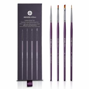 img 4 attached to 4-Piece Eyeliner Makeup Brush Set For Precise And Detailed Application - Angled Liner, Tight Liner, Definer & Ultra-Fine Brushes.