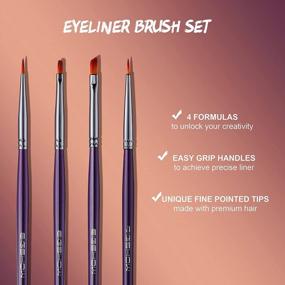 img 3 attached to 4-Piece Eyeliner Makeup Brush Set For Precise And Detailed Application - Angled Liner, Tight Liner, Definer & Ultra-Fine Brushes.