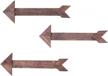 rustic arrow barnwood wooden sign set of 3 - torched brown decorative wall décor - double sided stickers included - perfect for rustic home accents. logo