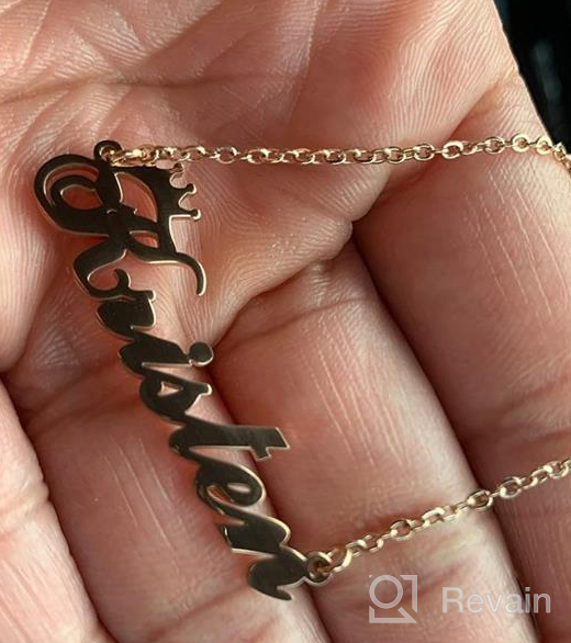 img 1 attached to Customized Rose Gold Name Necklace with Crown: Perfect Personalized Gift for Women and Girls review by Melonie