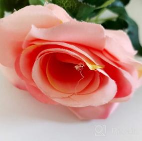 img 5 attached to UKELER Темно-розовые шелковые лозы роз для потрясающей свадебной арки и домашнего декора - 2 упаковки искусственных цветочных гирлянд