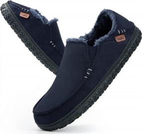 img 4 attached to Men'S LongBay Memory Foam Moccasin Slippers - Indoor/Outdoor Slip-On House Shoes
